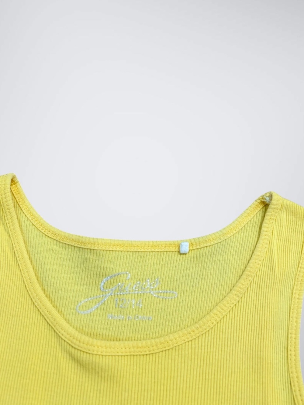 Guess Yellow Rhinestoned Ribbed Tank Top - Picture 4 of 7